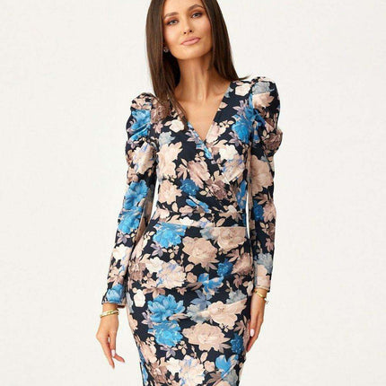 Chic Convertible Buff Sleeve Mini Dress by Roco Fashion - Très Elite