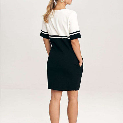 Chic Cotton Belted Mini Dress with Functional Pockets - Très Elite