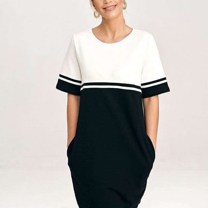 Chic Cotton Belted Mini Dress with Functional Pockets - Très Elite