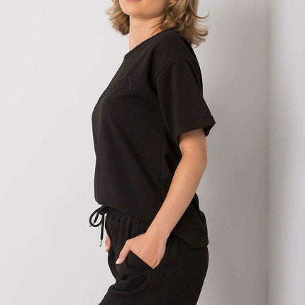 Chic Cotton Blend Blouse and Shorts Ensemble - Très Elite