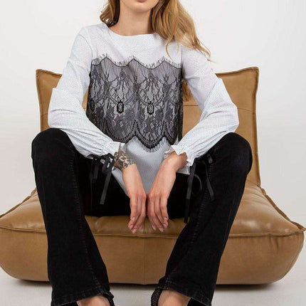 Chic Cotton Blouse with Exquisite Lace Details