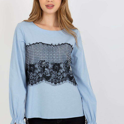 Chic Cotton Blouse with Exquisite Lace Details