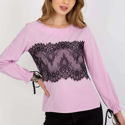 Chic Cotton Blouse with Exquisite Lace Details - Très Elite