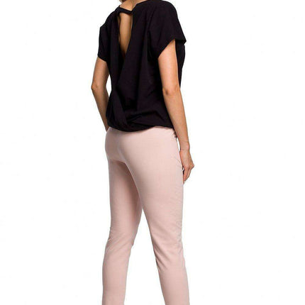 Chic Cotton Knit Slit Trousers with Distinctive Topstitching - Très Elite