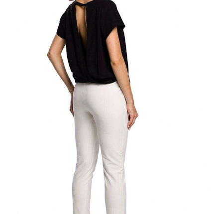 Chic Cotton Knit Slit Trousers with Distinctive Topstitching - Très Elite
