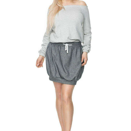 Chic Cotton Melange Bomber Skirt with Stylish Peekaboo Detail - Très Elite