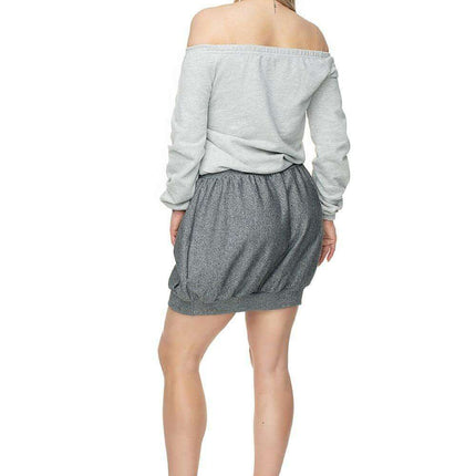 Chic Cotton Melange Bomber Skirt with Stylish Peekaboo Detail - Très Elite