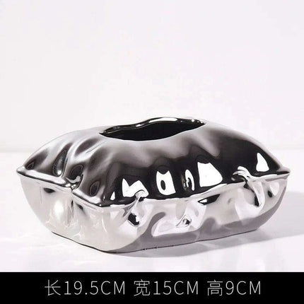 Chic Cream Ceramic Tissue Holder with Hidden Drawer - Très Elite