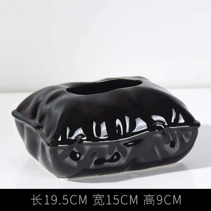 Chic Cream Ceramic Tissue Holder with Hidden Drawer - Très Elite
