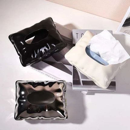 Chic Cream Ceramic Tissue Holder with Hidden Drawer - Très Elite