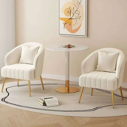 Chic Cream Velvet Lounge Armchair - Très Elite