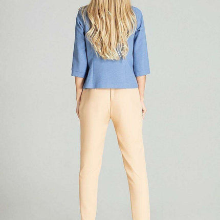 Chic Cuffed Blouse with Playful Cheese Neckline - Très Elite