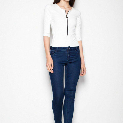 Chic Curve-Enhancing Zip-Up Bodysuit - Perfect for Trendy Denim Looks - Très Elite