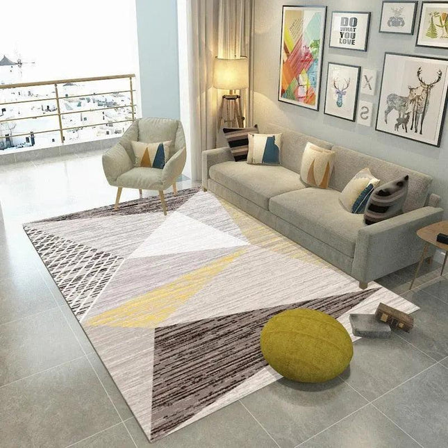 Chic Customizable Geometric Jacquard Area Rug for Stylish Home Interiors