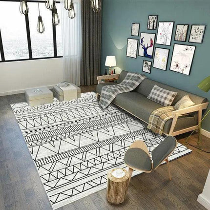 Chic Customizable Geometric Jacquard Area Rug for Stylish Home Interiors
