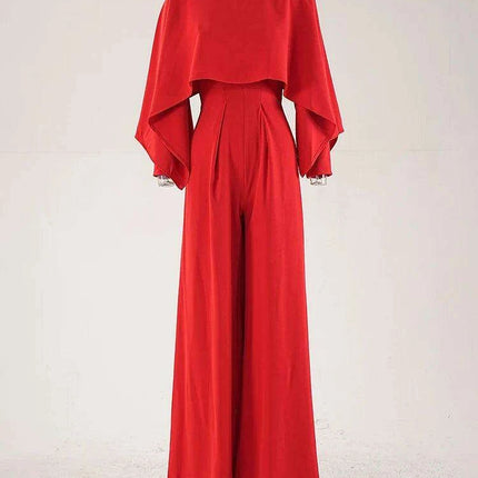 Chic Customizable High-Waist Wide-Leg Jumpsuit for Women - Stylish Evening Attire