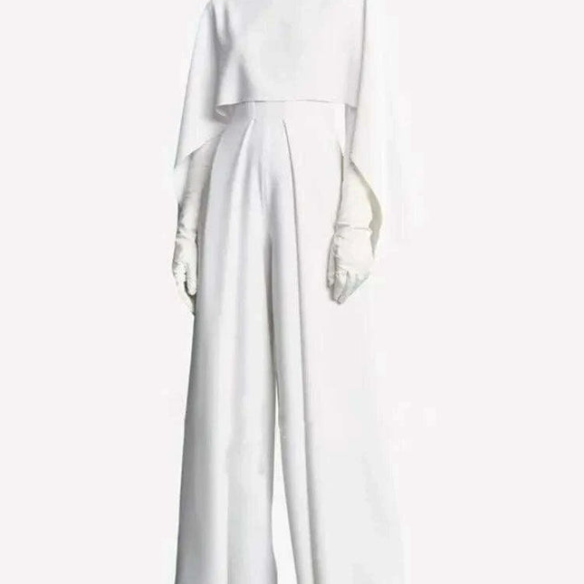 Chic Customizable High-Waist Wide-Leg Jumpsuit for Women - Stylish Evening Attire