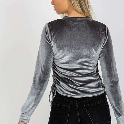 Chic Customizable Velour Blouse - Soft Cotton Fusion - Très Elite