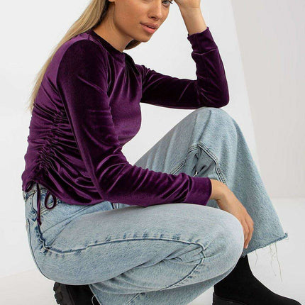 Chic Customizable Velour Blouse - Soft Cotton Fusion - Très Elite
