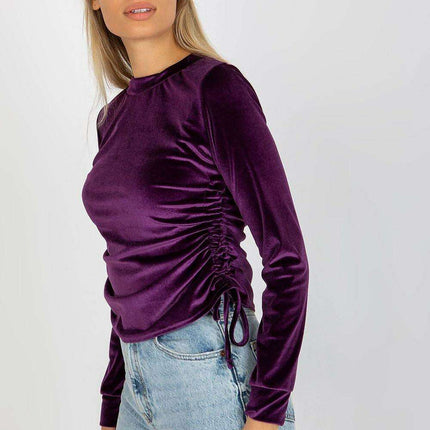 Chic Customizable Velour Blouse - Soft Cotton Fusion - Très Elite