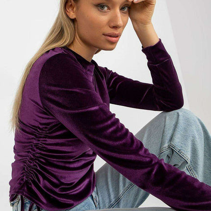 Chic Customizable Velour Blouse - Soft Cotton Fusion - Très Elite