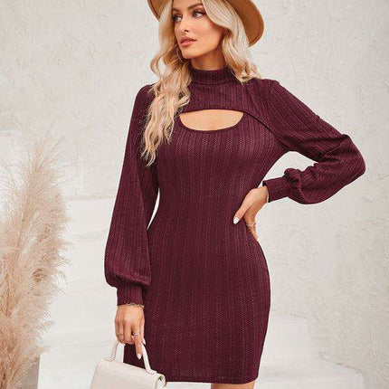 Chic Cutout Women's Tailored Long Sleeve Dress - Très Elite