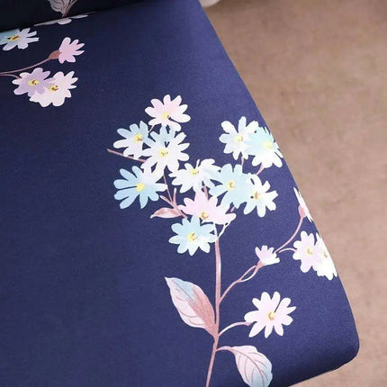Chic Dark Blue Floral Slipcover for Nordic-Inspired Chairs - Très Elite