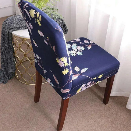 Chic Dark Blue Floral Slipcover for Nordic-Inspired Chairs - Très Elite