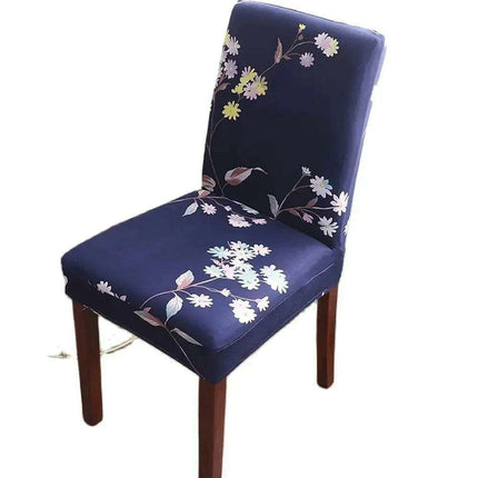 Chic Dark Blue Floral Slipcover for Nordic-Inspired Chairs - Très Elite