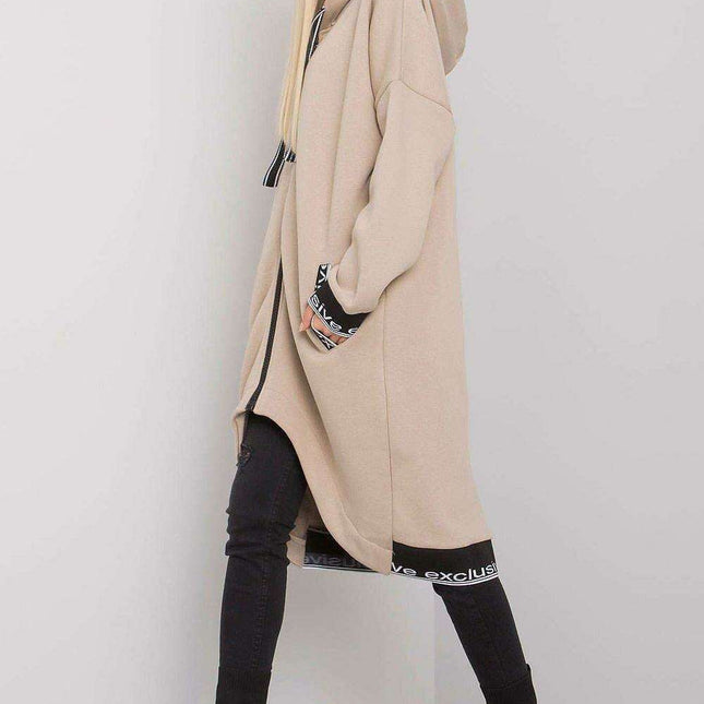 Chic Dark Blue Women's Zip-Up Hoodie with Convenient Pockets