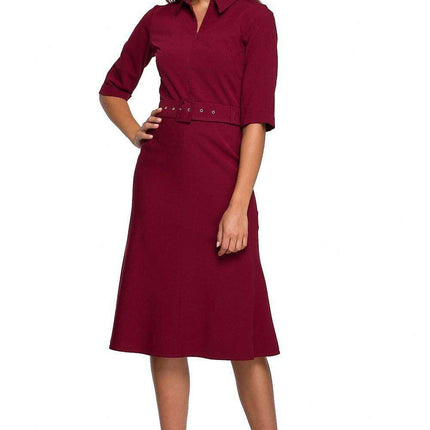 Chic Daytime Elegance: Belted Dress by Stylove - Très Elite