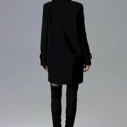 Chic Double-Breasted Stand-Up Collar Coat with Stylish Snap Details - Très Elite