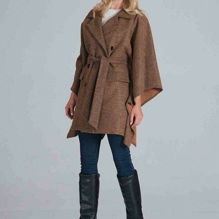 Chic Double-Breasted Winter Wrap Coat - Très Elite