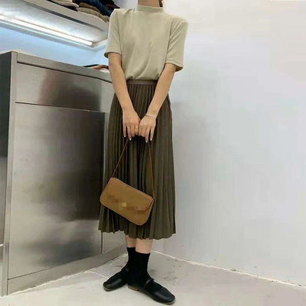 Chic Draped A-Line Skirt for Women - Essential Solid Color Styles for Spring/Summer 2023 - Très Elite