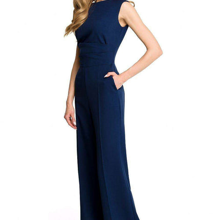 Chic Draped Jumpsuit with Flowing Wide-Leg Design - Stylish & Adaptive - Très Elite