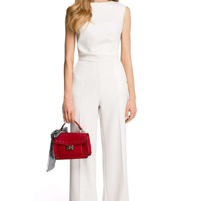 Chic Draped Jumpsuit with Flowing Wide-Leg Design - Stylish & Adaptive