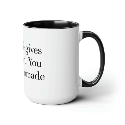 Chic Dual-Tone Ceramic Coffee Cups - 15oz Stylish Drinkware - Très Elite