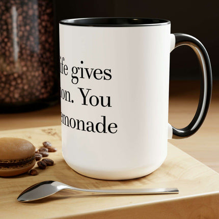 Chic Dual-Tone Ceramic Coffee Cups - 15oz Stylish Drinkware - Très Elite