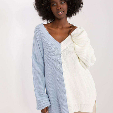 Chic Dual-Tone Knit Pullover