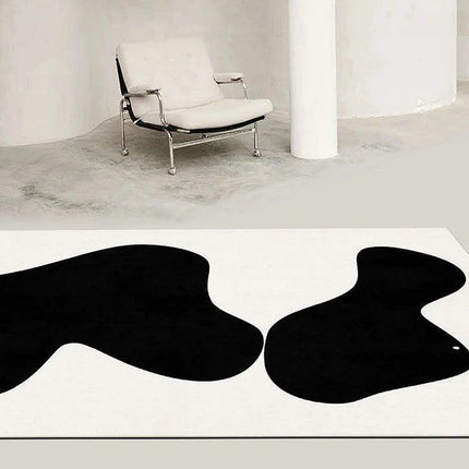 Chic Eco-Conscious Monochrome Abstract Area Rug with Superior Stability - Très Elite