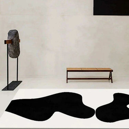 Chic Eco-Conscious Monochrome Abstract Area Rug with Superior Stability - Très Elite