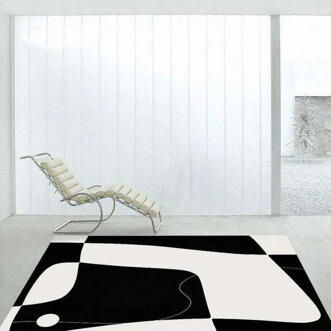 Chic Eco-Conscious Monochrome Abstract Area Rug with Superior Stability