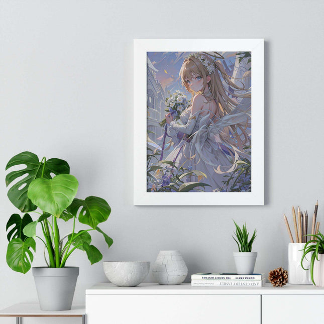 Chic Eco-Friendly Anime Girl Vertical Art Print for Sustainable Home Decor