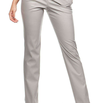 Chic Eco-Friendly Leather Straight Leg Trousers with Functional Side Pockets - Essential Women's Fashion 35782 Moe
