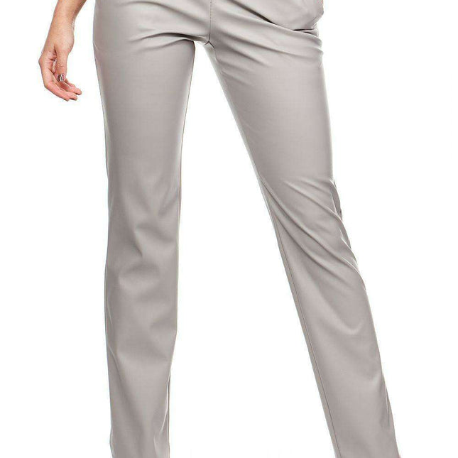 Chic Eco-Friendly Leather Straight Leg Trousers with Functional Side Pockets - Essential Women's Fashion 35782 Moe