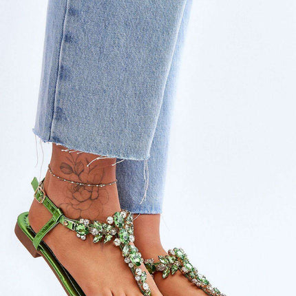Chic Eco-Friendly Sandals with Rhinestones - Model 180129 - Très Elite