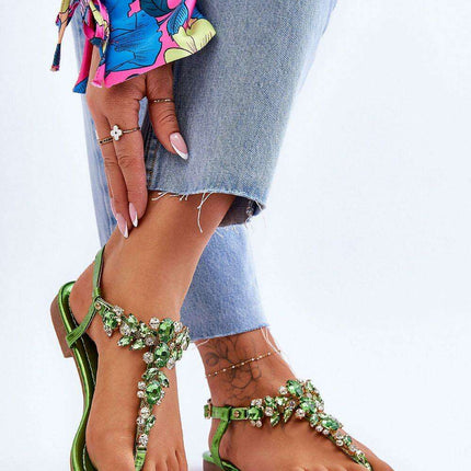 Chic Eco-Friendly Sandals with Rhinestones - Model 180129 - Très Elite