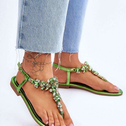 Chic Eco-Friendly Sandals with Rhinestones - Model 180129 - Très Elite