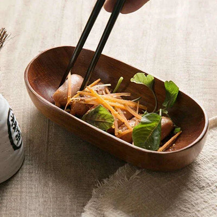 Chic Eco-Friendly Wooden Oval Serving Tray for Fruits, Desserts, and Appetizers - Très Elite