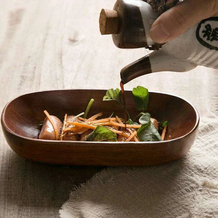 Chic Eco-Friendly Wooden Oval Serving Tray for Fruits, Desserts, and Appetizers - Très Elite